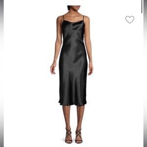 Bebe Solid Satin Bias Slip Dress